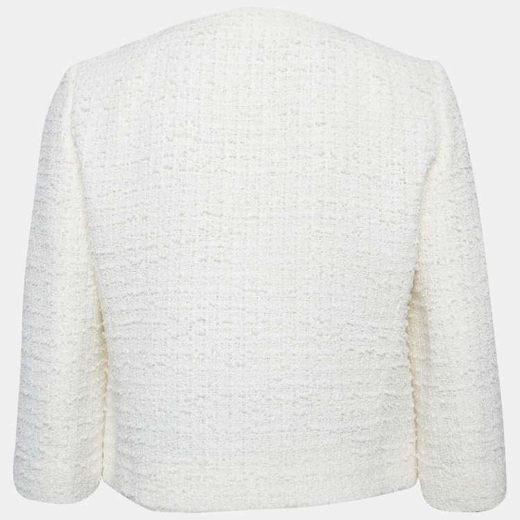 Pre Owned Giambattista Valli White Tweed Jacket S