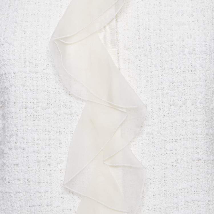 Pre Owned Giambattista Valli White Tweed Jacket S