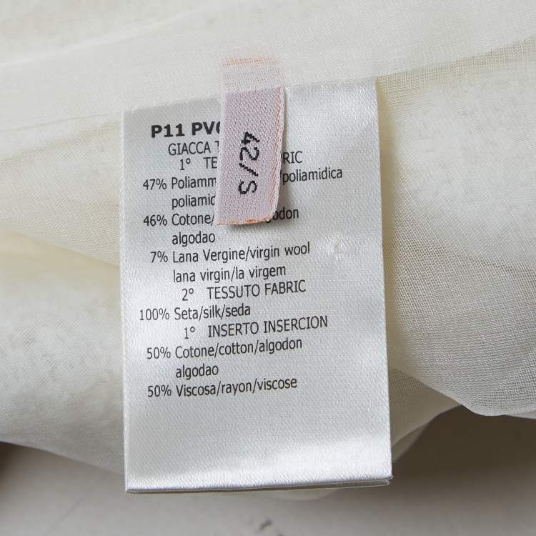 Pre Owned Giambattista Valli White Tweed Jacket S