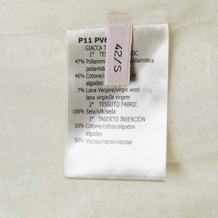 Pre Owned Giambattista Valli White Tweed Jacket S