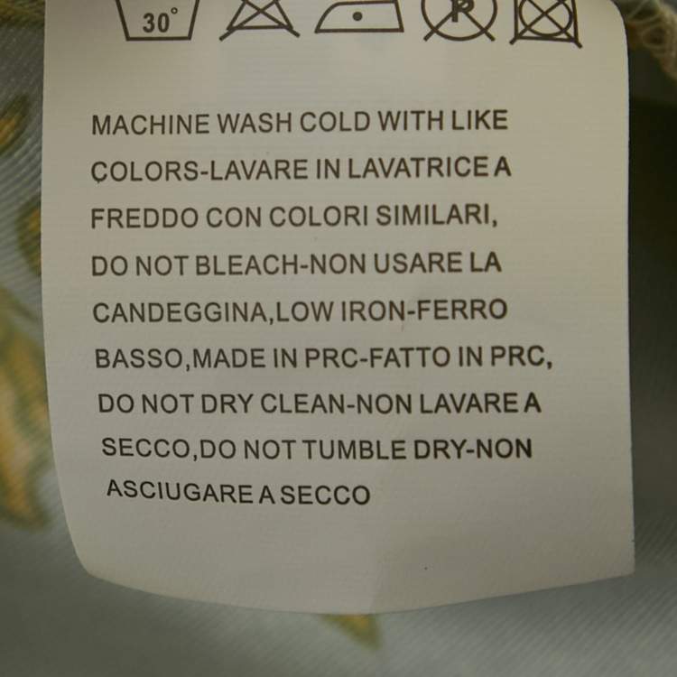 Pre Owned فستان جيانفرانكو فيري ملفوف كريب مطبع أزرق/أصفر صغير