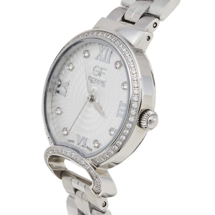 Pre Owned GF Ferre Silver Stainless Steel GFSS6800 Women's Wristwatch 32 mm
