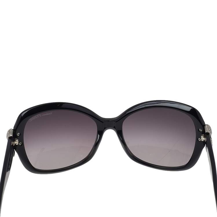 مملوكة مسبقًا Gianfranco Ferre Black GF974-02 Crystal Embellished Gradient Square Sunglasses 