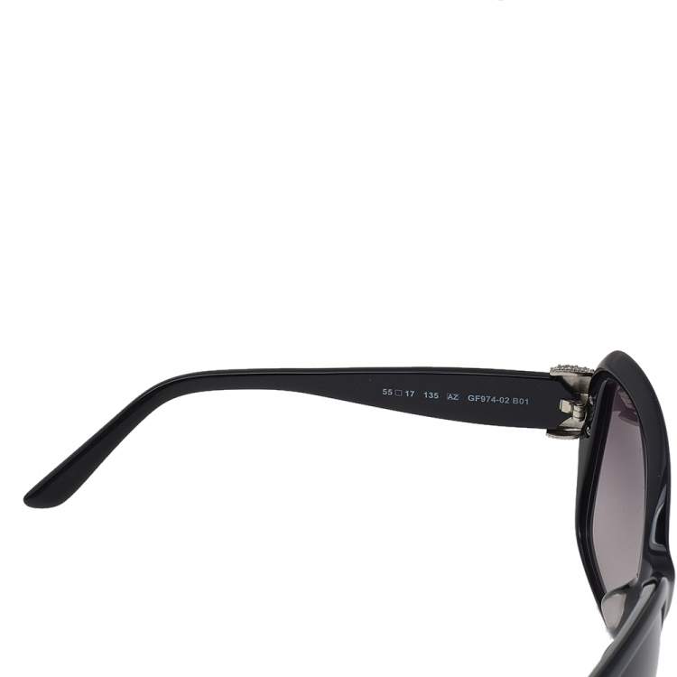مملوكة مسبقًا Gianfranco Ferre Black GF974-02 Crystal Embellished Gradient Square Sunglasses 