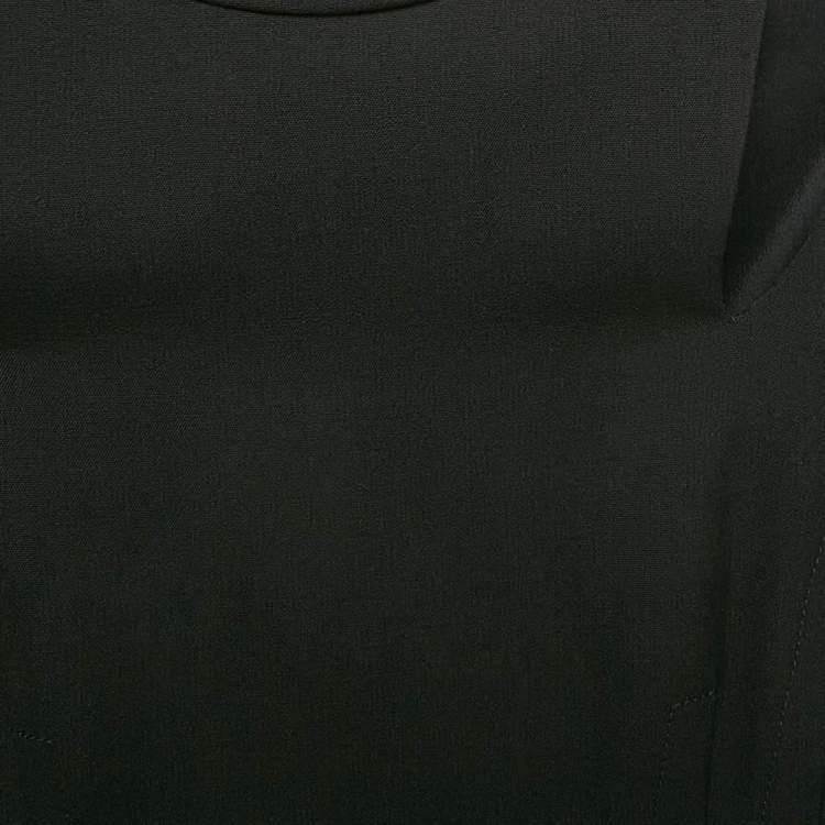 Pre Owned Gianfranco Ferre Black Crepe Turtle Neck Short Dress M