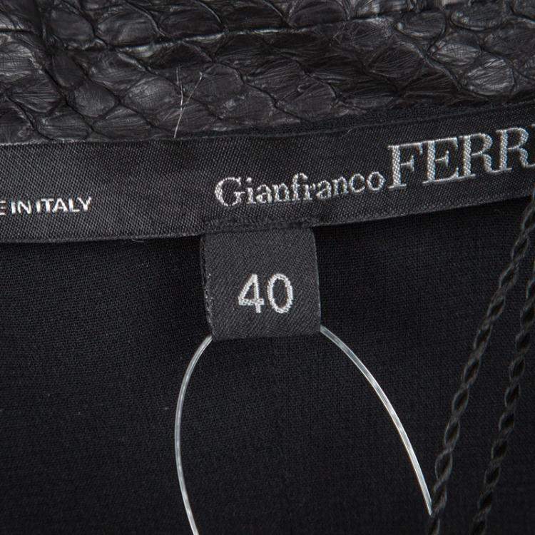 Pre Owned Gianfranco Ferre Brown Grass Snake Leather Jacket S