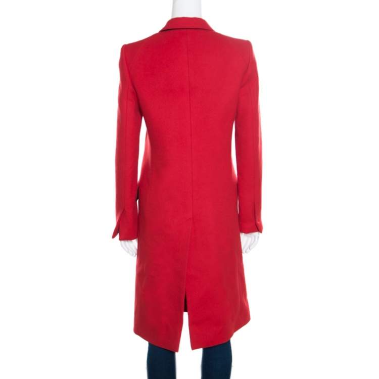 Pre Owned Gianfranco Ferre Red Wool and Cashmere Long Coat S