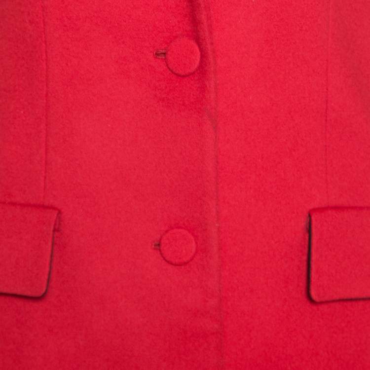 Pre Owned Gianfranco Ferre Red Wool and Cashmere Long Coat S