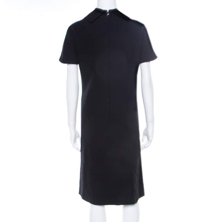 Pre Owned Gianfranco Ferre Black Sequin Embellished Wool Dress M
