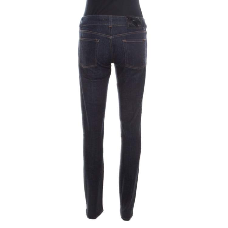 Pre Owned GF Ferre Indigo Dark Wash Denim Tapered Jeans S