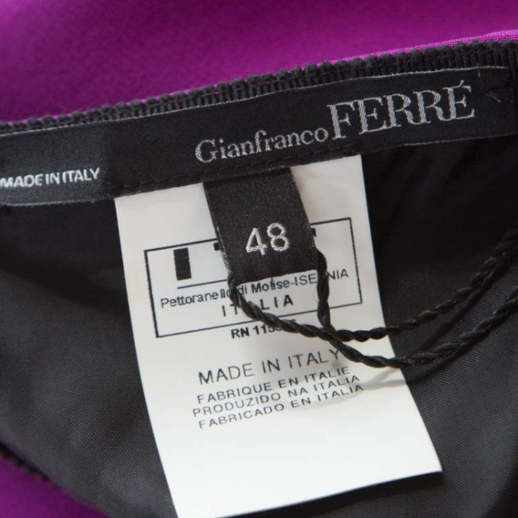 Pre Owned Gianfranco Ferre Purple Crepe Maxi Skirt L