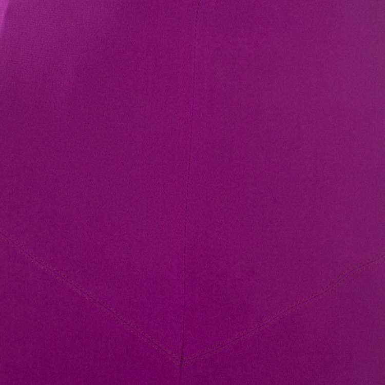 Pre Owned Gianfranco Ferre Purple Crepe Maxi Skirt L