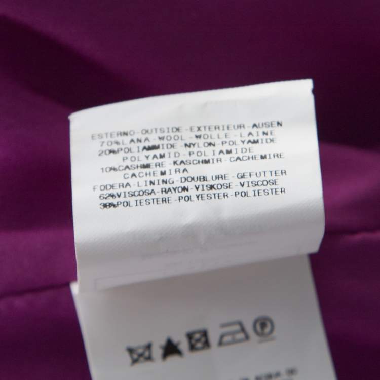 Pre Owned GF Ferre Purple Wool Button Front Long Coat S