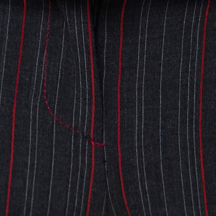 Pre Owned Gianfranco Ferre Black Wool Blend Pin Stripe Suit S