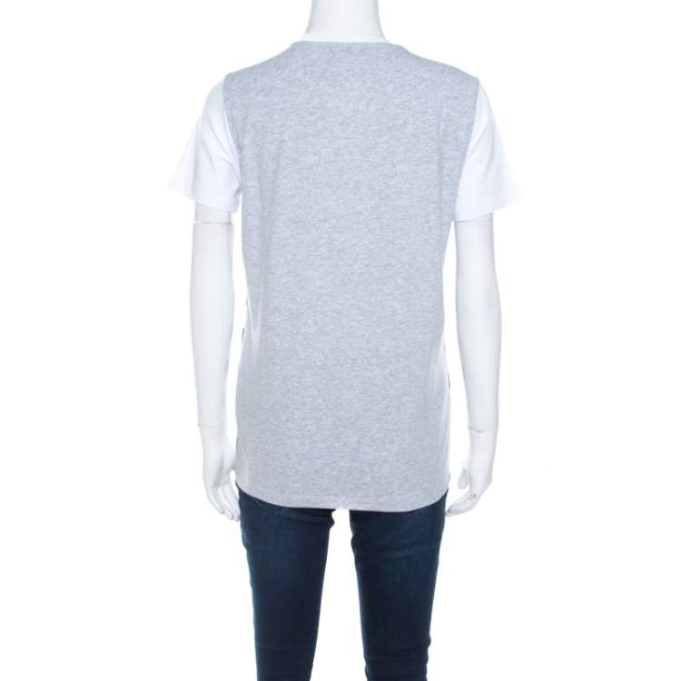 Pre Owned Gianfranco Ferre Striped Cotton Printed Crew Neck T Shirt M 
