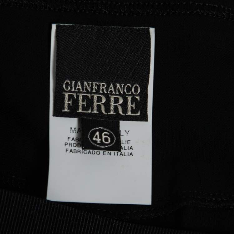 Pre Owned Gianfranco Ferre Vintage Silk-Chiffon Wrap-Effect Wide Leg Pants L