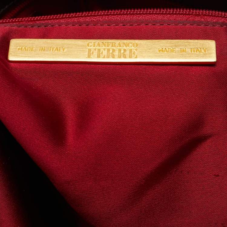 Pre Owned Gianfranco Ferre Multicolor Leather, Snakeskin and Ostrich Embroidered Patch Hobo