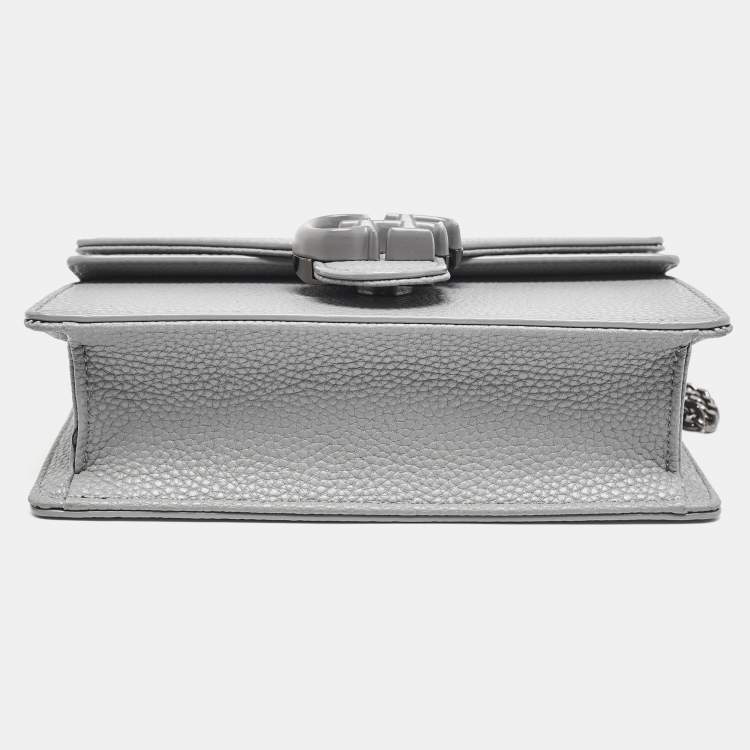 Pre Owned Gianfranco Ferre Grey Leather Logo Flap Shoulder Bag