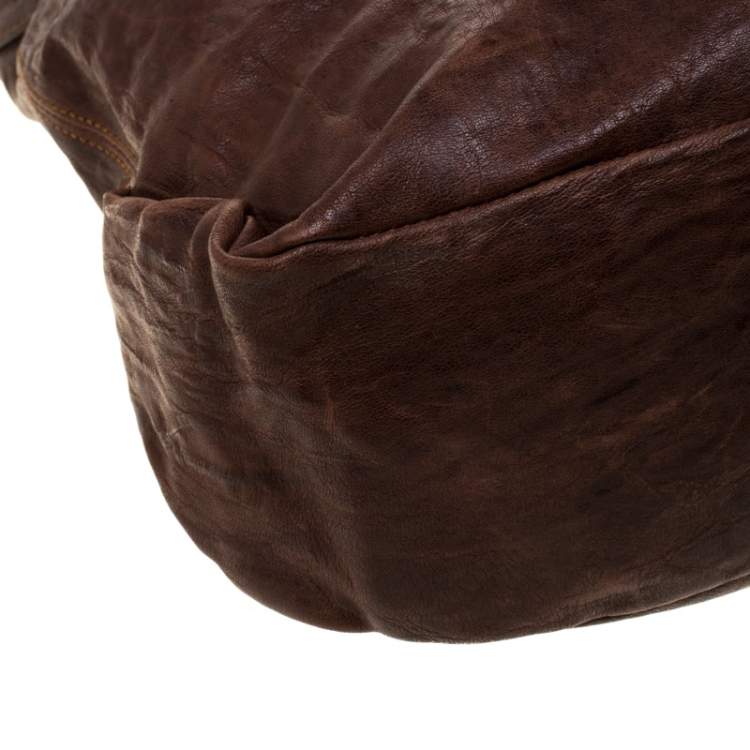 Pre Owned Gianfranco Ferre Brown Leather Hobo