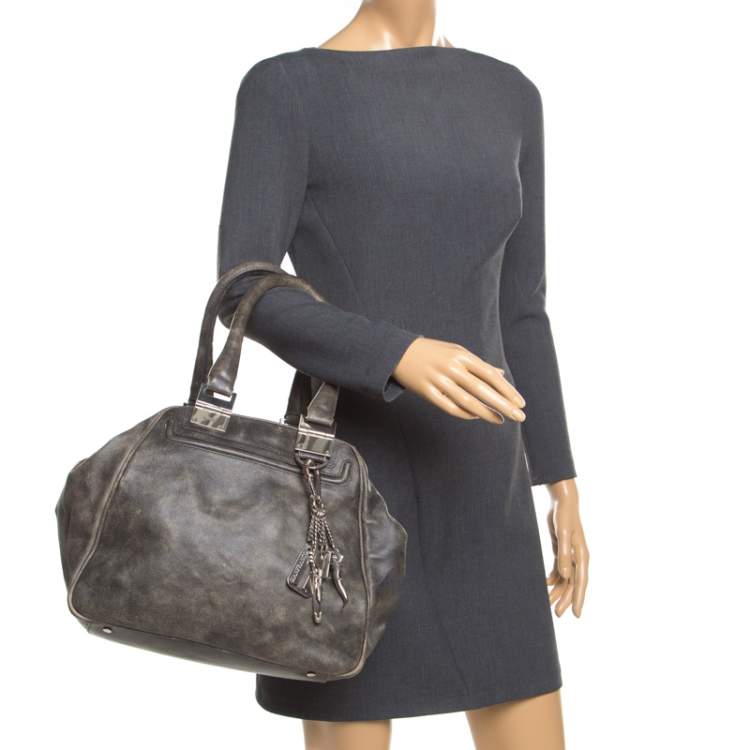 Pre Owned Gianfranco Ferre Grey Leather Satchel