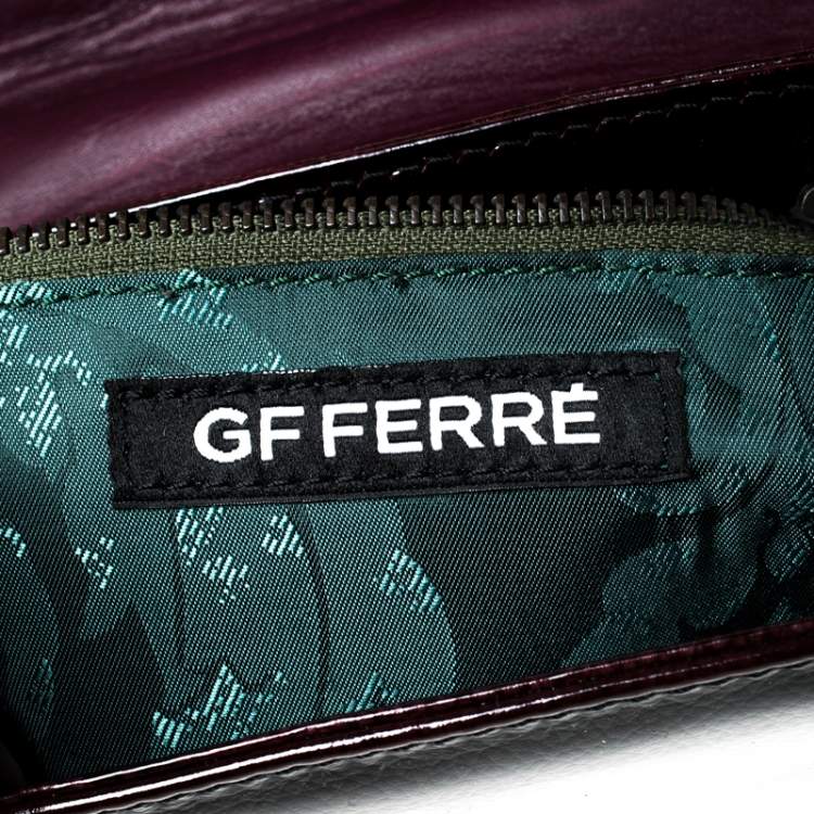 Pre Owned  Gianfranco Ferre Burgundy Patent Leather Satchel