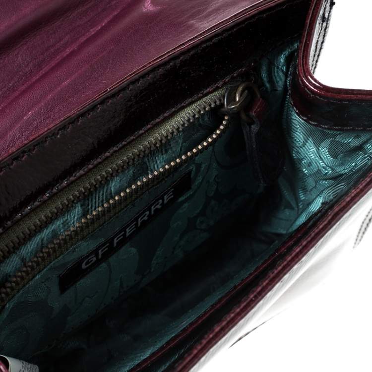 Pre Owned  Gianfranco Ferre Burgundy Patent Leather Satchel