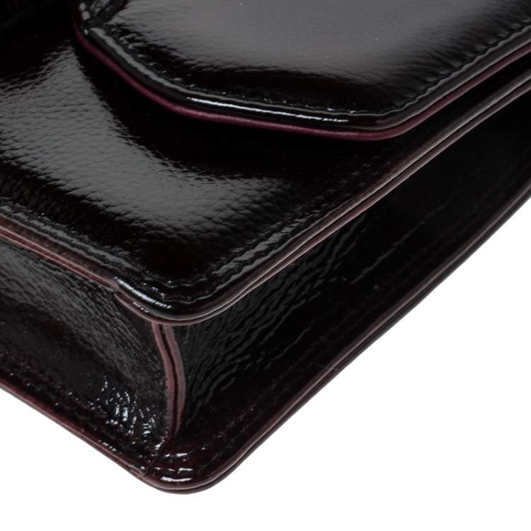 Pre Owned  Gianfranco Ferre Burgundy Patent Leather Satchel