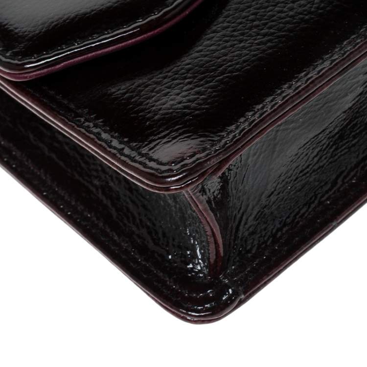 Pre Owned  Gianfranco Ferre Burgundy Patent Leather Satchel