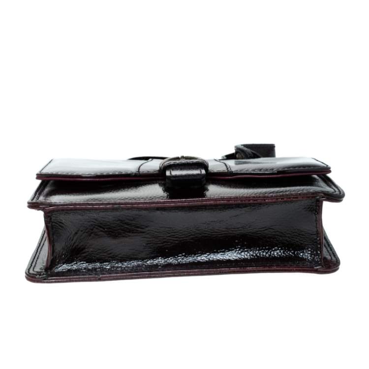 Pre Owned  Gianfranco Ferre Burgundy Patent Leather Satchel