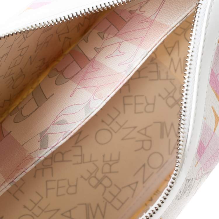 Pre Owned Gianfranco Ferre Multicolor Logo Print PVC and Canvas Shoulder Bag