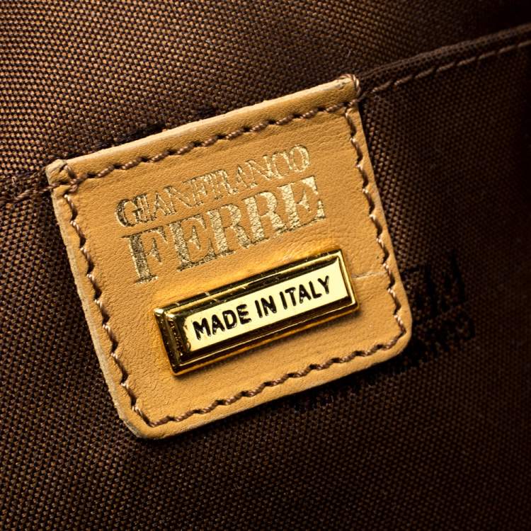 Pre Owned Gianfranco Ferre Beige Leather Bowler Bag