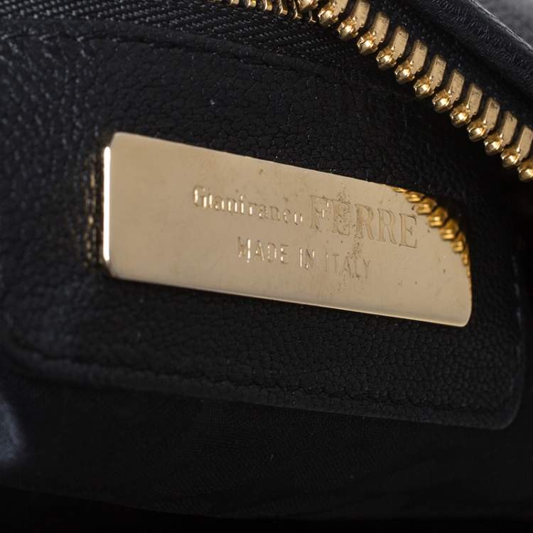 Pre Owned Gianfranco Ferre Black Leather Satchel