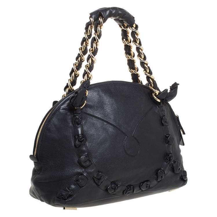 Pre Owned Gianfranco Ferre Black Leather Satchel