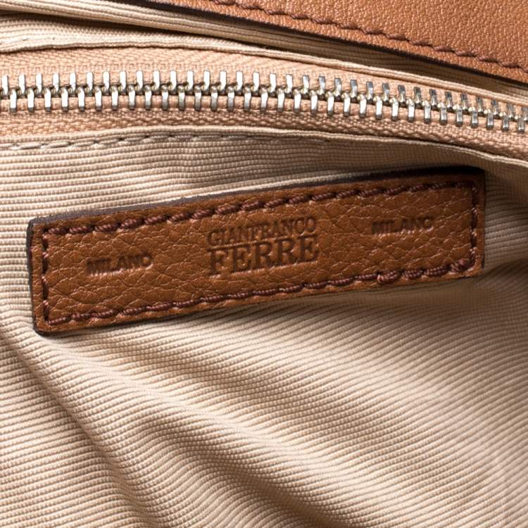 Pre Owned Gianfranco Ferre Brown Leather Shoulder Bag