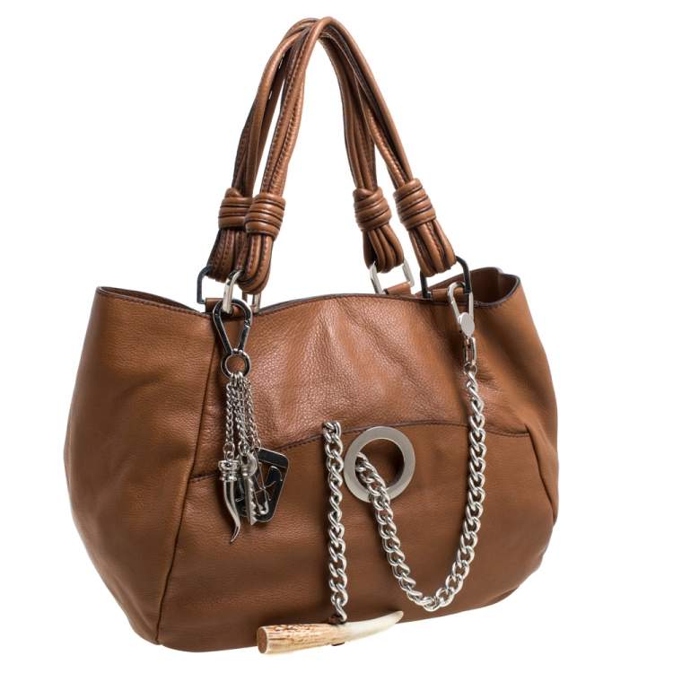 Pre Owned Gianfranco Ferre Brown Leather Shoulder Bag