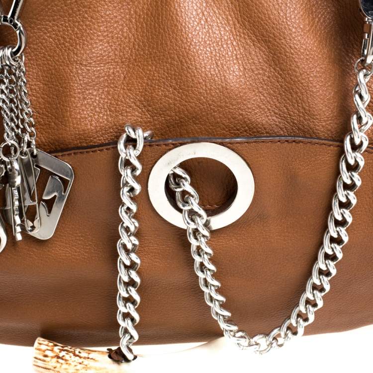 Pre Owned Gianfranco Ferre Brown Leather Shoulder Bag