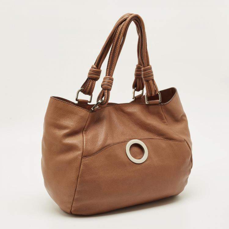 Pre Owned Gianfranco Ferre Brown Leather Shoulder Bag