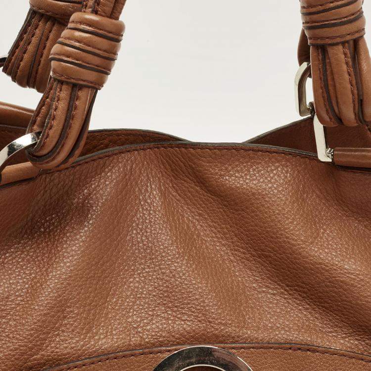 Pre Owned Gianfranco Ferre Brown Leather Shoulder Bag