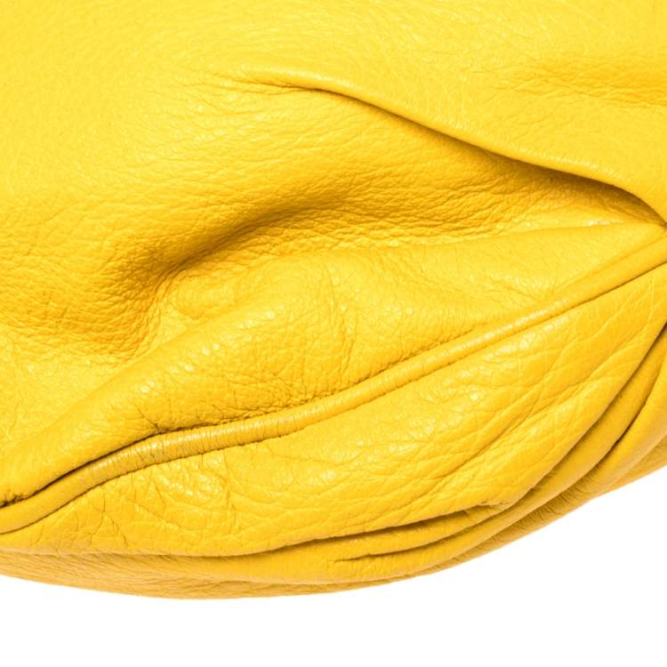 Pre Owned Gianfranco Ferre Mustard Soft Leather Ring Handle Shoulder Bag