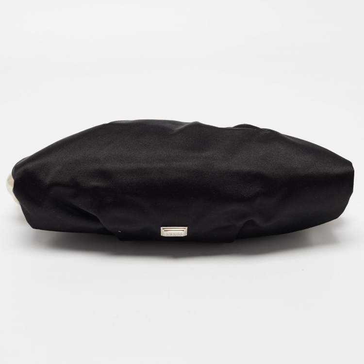 Pre Owned Gianfranco Ferre Black Satin Frame Clutch