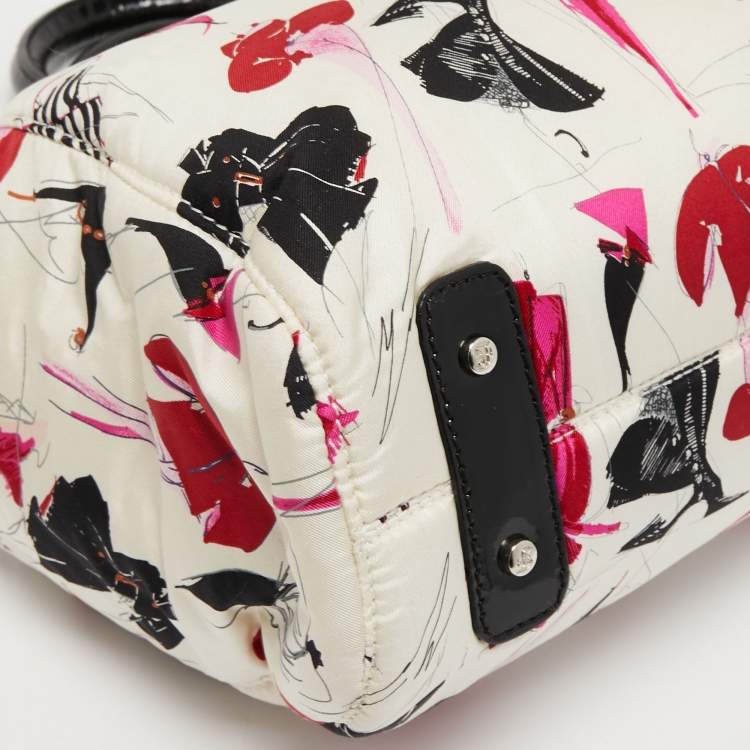 Pre Owned Gianfranco Ferre Multicolor Nylon and Patent Leather Frame Satchel
