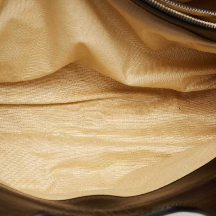 Pre Owned Gianfranco Ferre Beige/Black Watersnake and Leather Charm Satchel