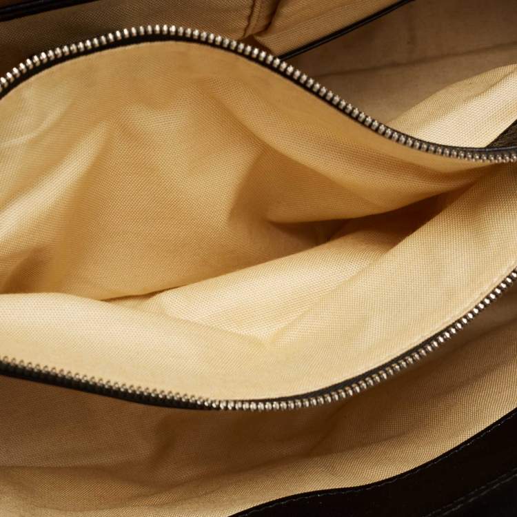Pre Owned Gianfranco Ferre Beige/Black Watersnake and Leather Charm Satchel