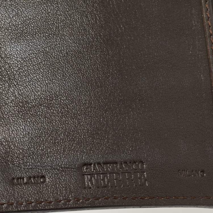 Pre Owned Gianfranco Ferre Beige Alligator Leather Bifold Wallet