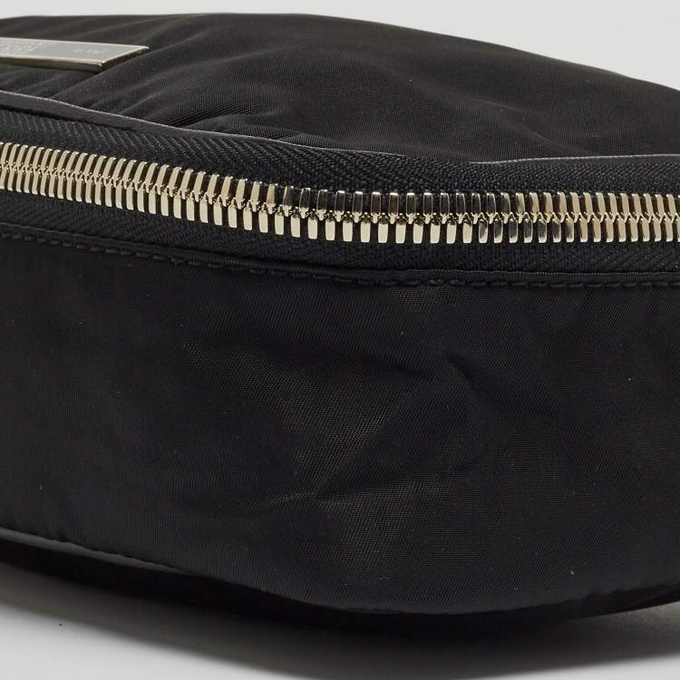 Pre Owned Gianfranco Ferre Black Nylon Zip Around Pouch