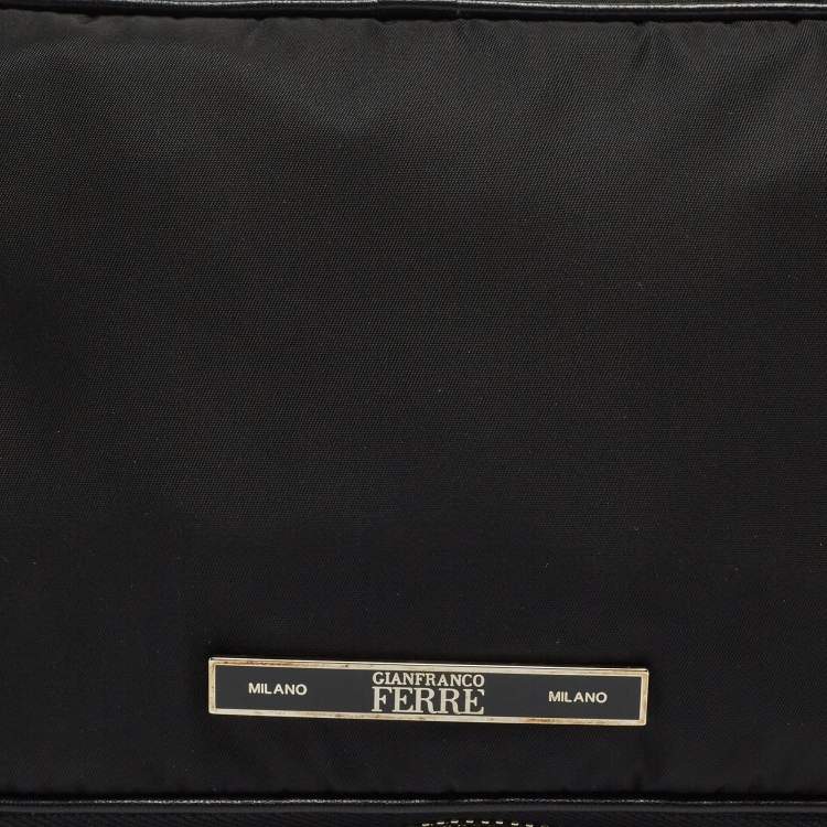 Pre Owned Gianfranco Ferre Black Nylon Zip Around Pouch