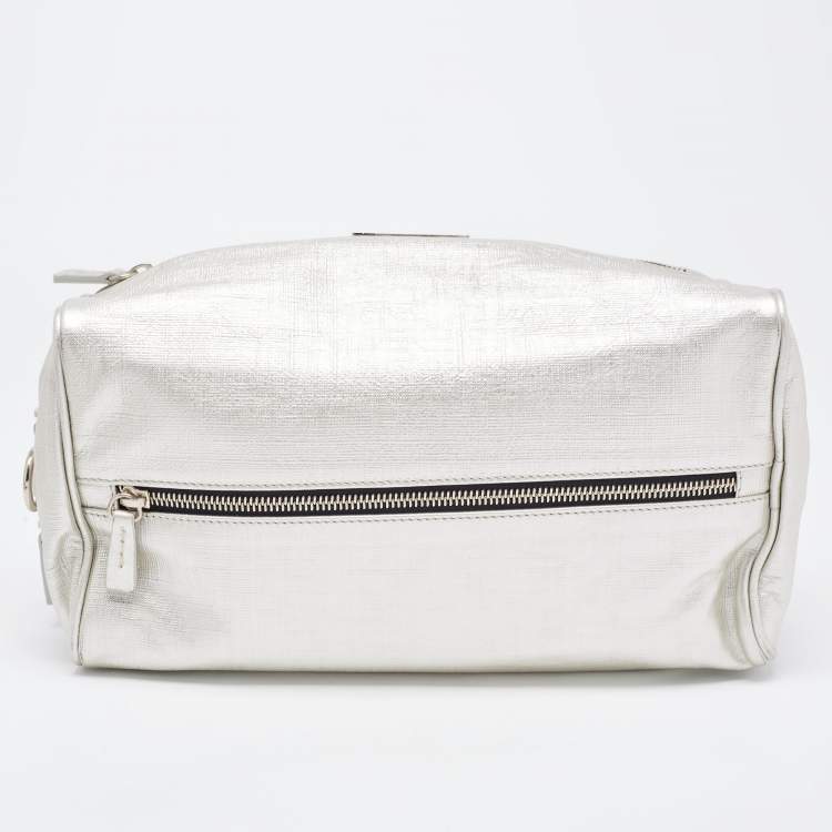Pre Owned Gianfranco Ferre Silver Leather Oversized Pouch