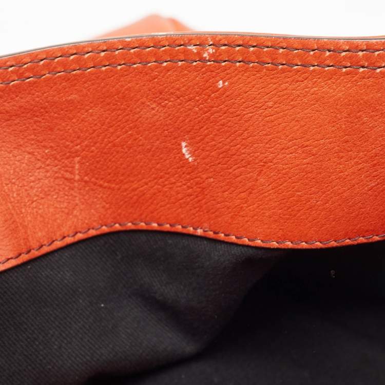 Pre Owned Gianfranco Ferre Dark Orange Leather Hobo