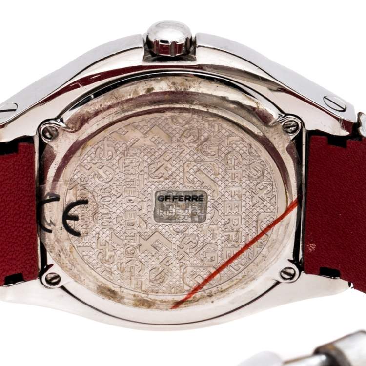 Pre Owned Gianfranco Ferre Silver-Plated Stainless Steel 9040J Limited Edition Women's Wristwatch 44MM