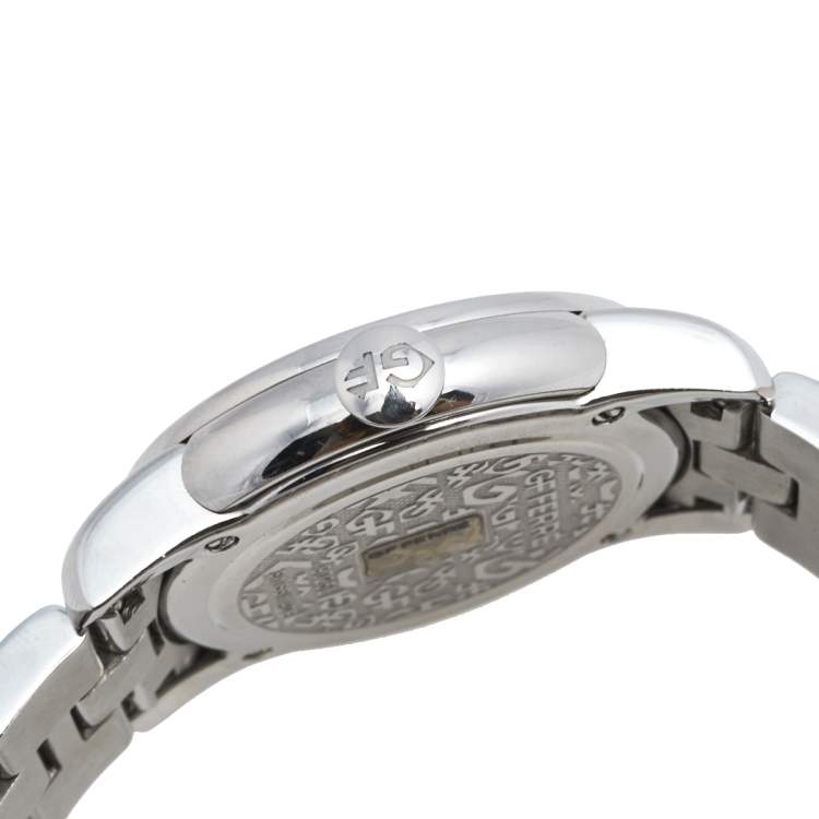 Pre Owned GF Ferre Silver Stainless Steel Diamond 9025L Women's Wristwatch 34 mm